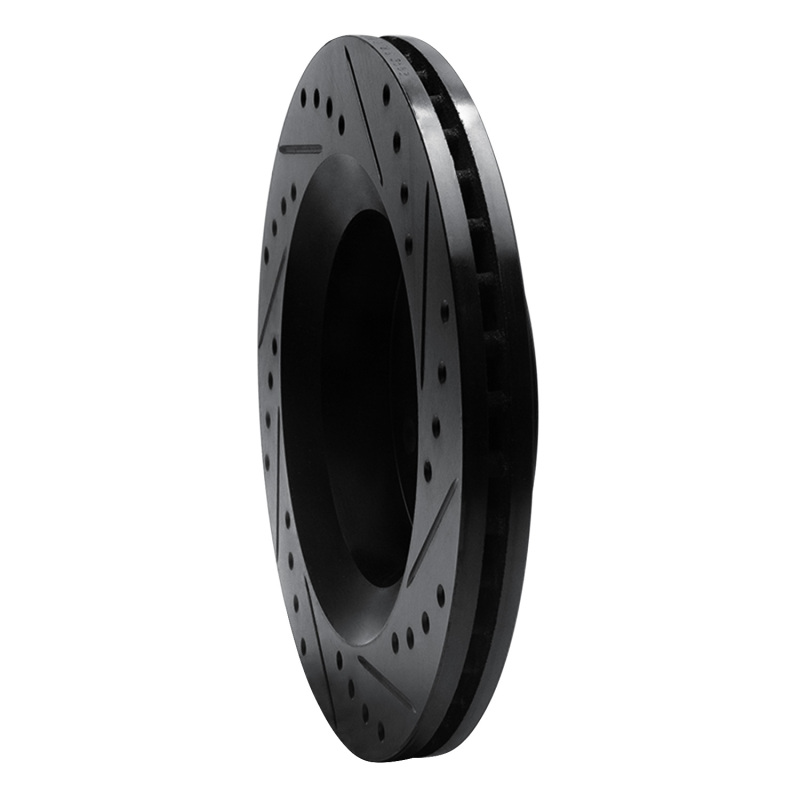 Chrysler 300M Brake Rotor (1) - Front Left - R1 Concepts - Drilled & Slotted - Black - `99-`04